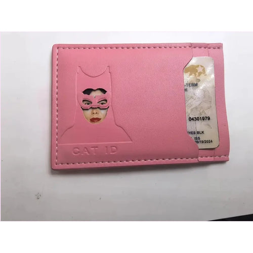Cat Mask Slim Cardholder Wallet – Faux Leather ID Holder