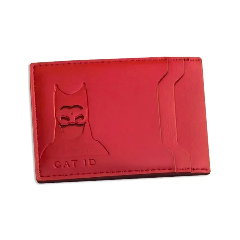 Cat Mask Slim Cardholder Wallet – Faux Leather ID Holder