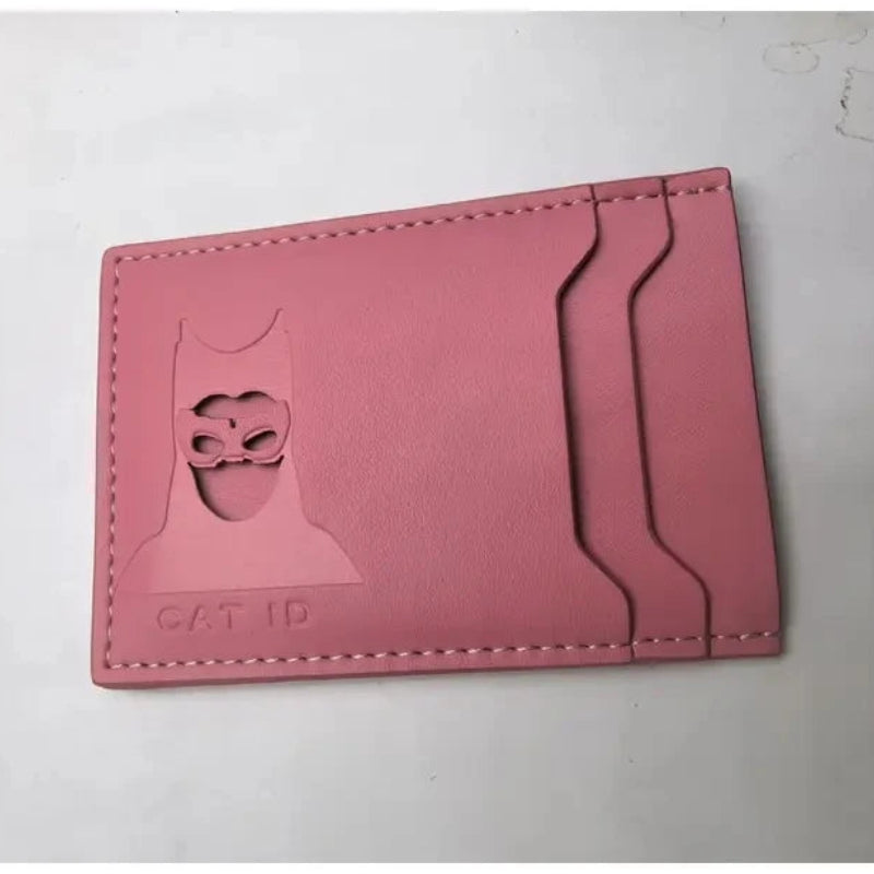 Cat Mask Slim Cardholder Wallet – Faux Leather ID Holder