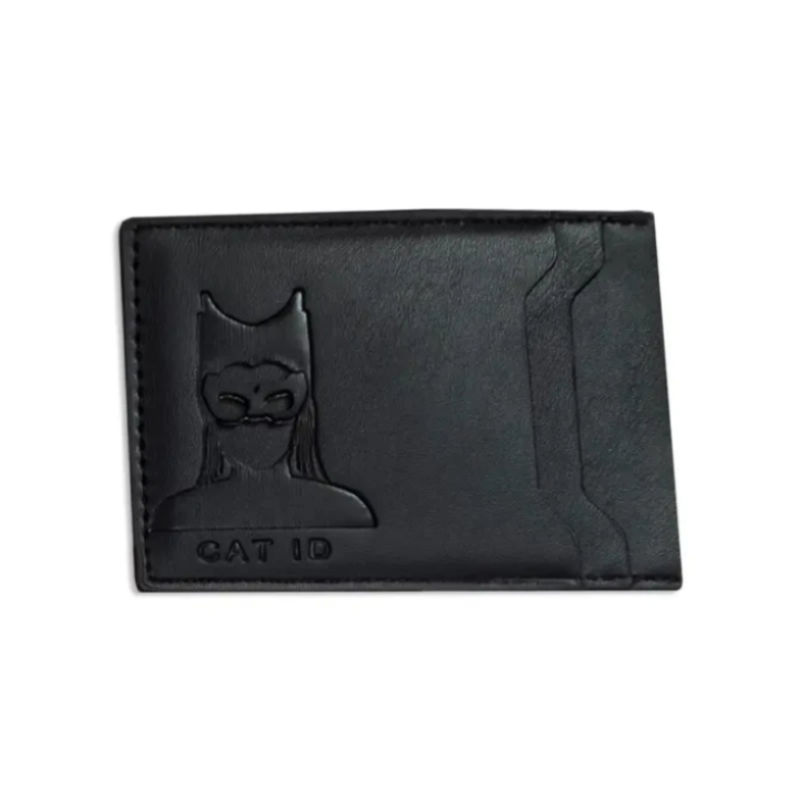Cat Mask Slim Cardholder Wallet – Faux Leather ID Holder