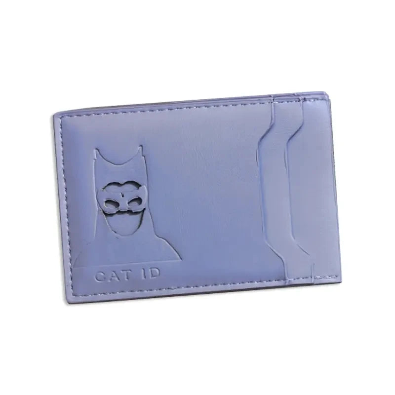 Cat Mask Slim Cardholder Wallet – Faux Leather ID Holder