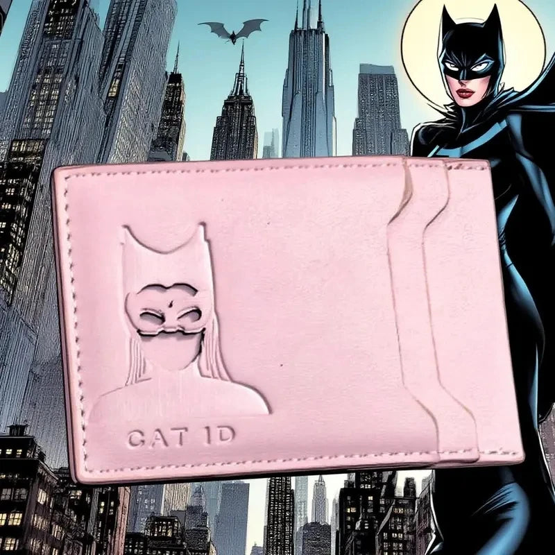Cat Mask Slim Cardholder Wallet – Faux Leather ID Holder